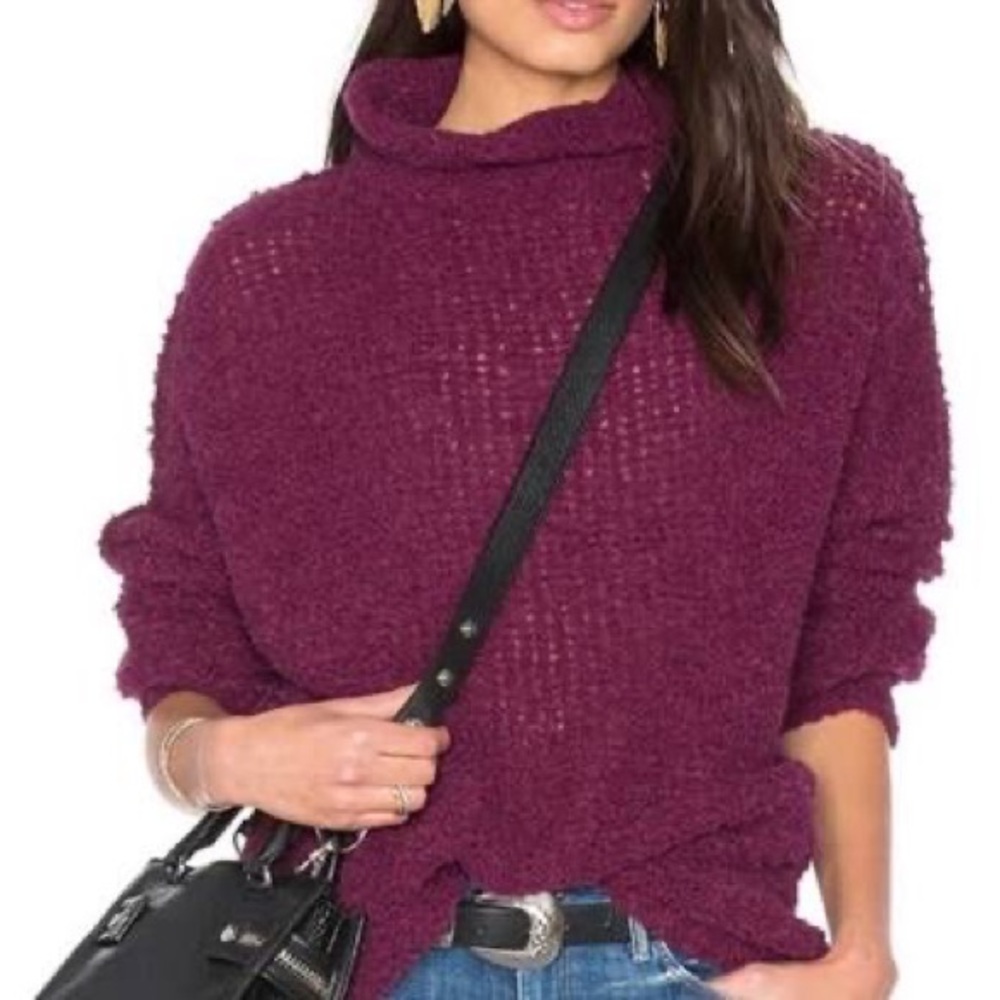 Free People She's All That plum sweater